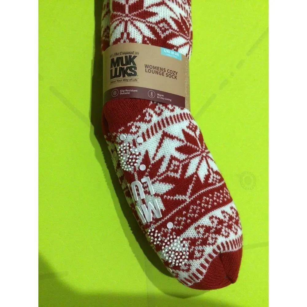 NWT❤️Women's MUK LUKS Pom Lounge Socks